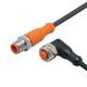 ifm EVC054, Straight Male 1 way M12 to Right Angle Female 1 way M12 Sensor Actuator Cable, 5m