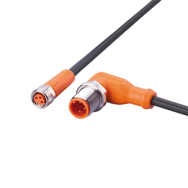 ifm EVC364, Right Angle Male 1 way M12 to Straight Female 1 way M8 Sensor Actuator Cable, 300mm