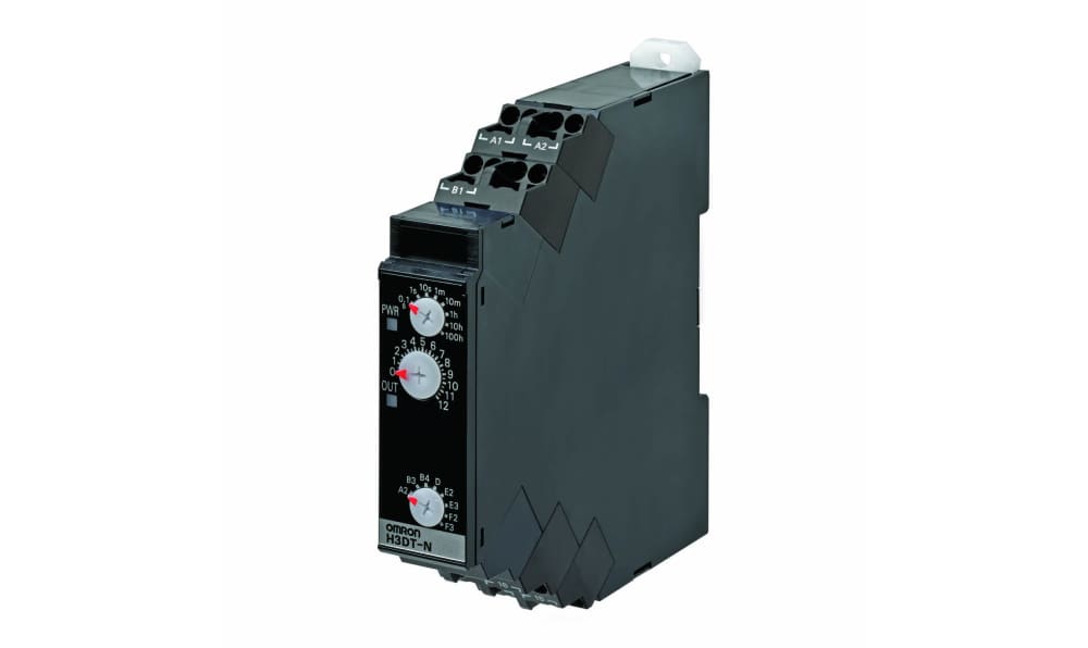 Omron H3DT-N1 24-240VAC/DC, H3DT Series DIN Rail Mount Timer Relay, 24 → 240V ac/dc, 2-Contact, 0.1 s → 100h, SPDT