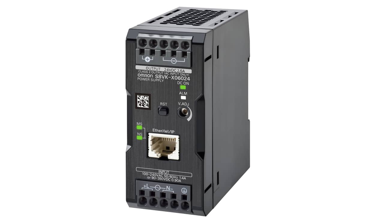 Omron S8VK-X06024-EIP, S8VK-X Switched Mode DIN Rail Power Supply, 100 → 240V ac ac Input, 24V dc dc Output, 2.5A Output, 60W