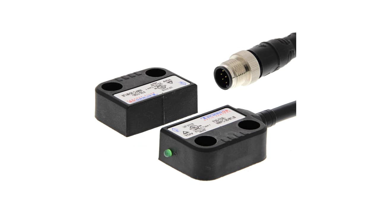 Omron F3S-TGR-NMPC-20-M1J8, F3S Series Hall Coded Non-Contact Safety Switch, Plastic Housing, 2NC, M12