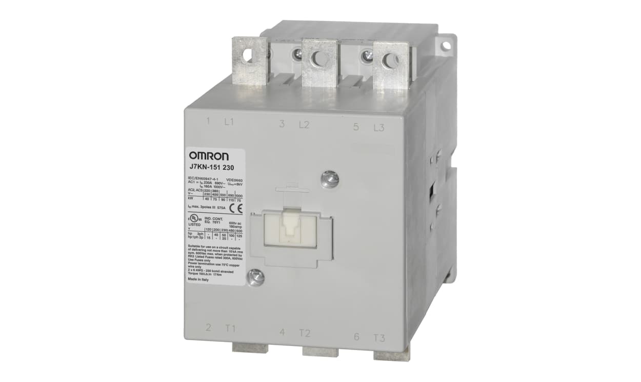 Omron J7KN-151 230, Contactor, 230 V ac Coil, 3-Pole, 150 A, 75 kW