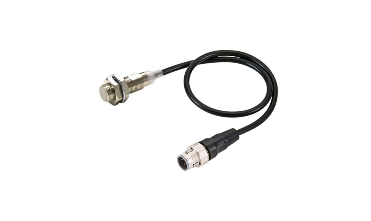 Omron E2E-X4B1T12-M1TJR 0.3M, Inductive Threaded Barrel Proximity Sensor, M12, 4 mm Detection, PNP NO, 10 → 30 V dc
