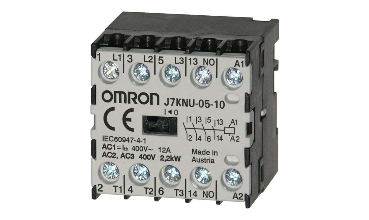 Omron J7KNU-05-10 90, J7KNU Series Contactor, 90 V ac Coil, 3-Pole, 5 A, 1.1 kW, 1NO