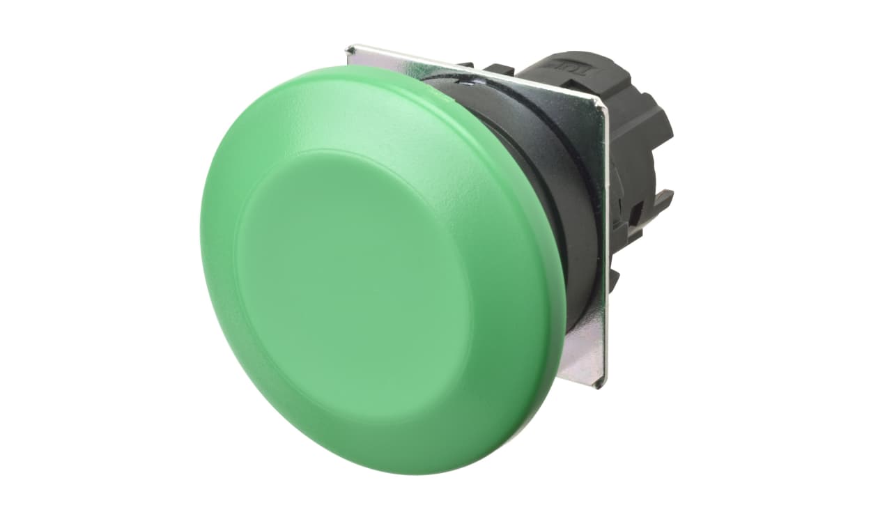 Omron A22NZ-BMM-NGA, A22N Series Green Momentary Push Button Head, 22mm Cutout