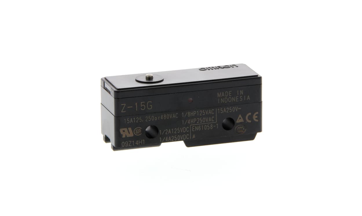 Omron Z-15G, Plunger Limit Switch, IP00, SPDT, 250V ac Max, 15A Max