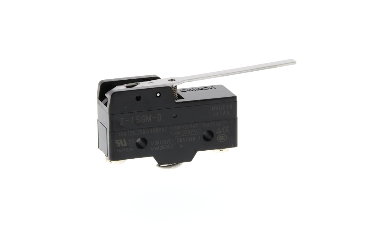 Omron Z-15GM-B, Hinge Lever Limit Switch, IP00, SPDT, 500V ac Max, 15A Max