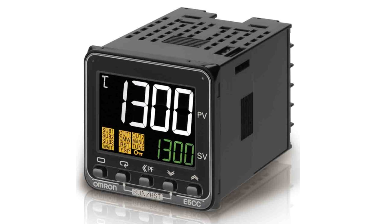 Omron E5CC-TQX3A5M-000, E5CC Panel Mount Thermostat, 96 x 96mm 2 Input, 3 Output SSR, Solid State Relay, Logic, 100 → 240 V ac Supply - generaltechuae