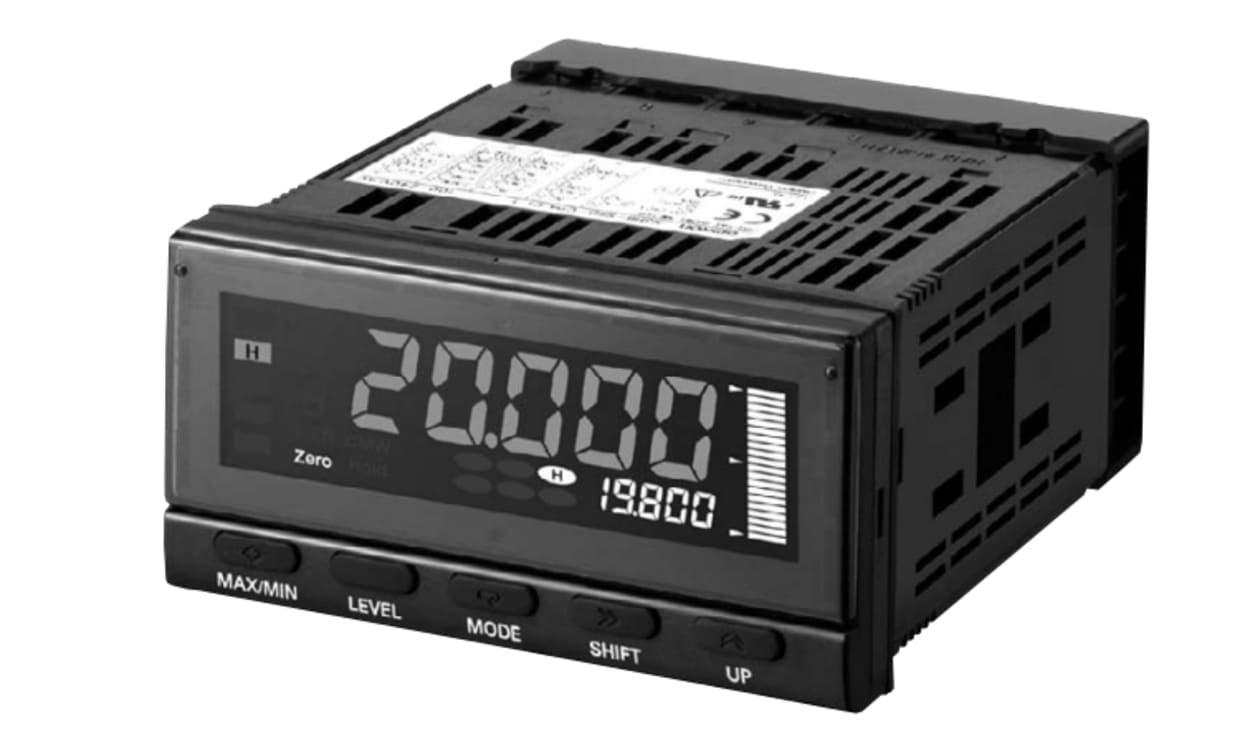 Omron K3HB-SSD 24VAC/DC, Negative LCD (backlit LED) Display 7-Segment Digital Digital Panel Multi-Function Meter, 14.2mm x 5.8mm