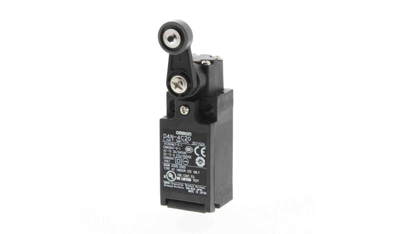 Omron D4N-4A20, Roller Limit Switch, 1NC/1NO, IP67, DPST, Metal Housing, 240V ac Max, 10A Max