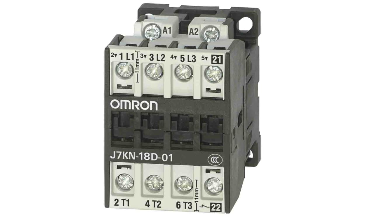 Omron J7KN-18D-01 230, Contactor, 230 VAC Coil, 3-Pole, 18 A, 7.5 kW, 3NO + 1NC - generaltechuae