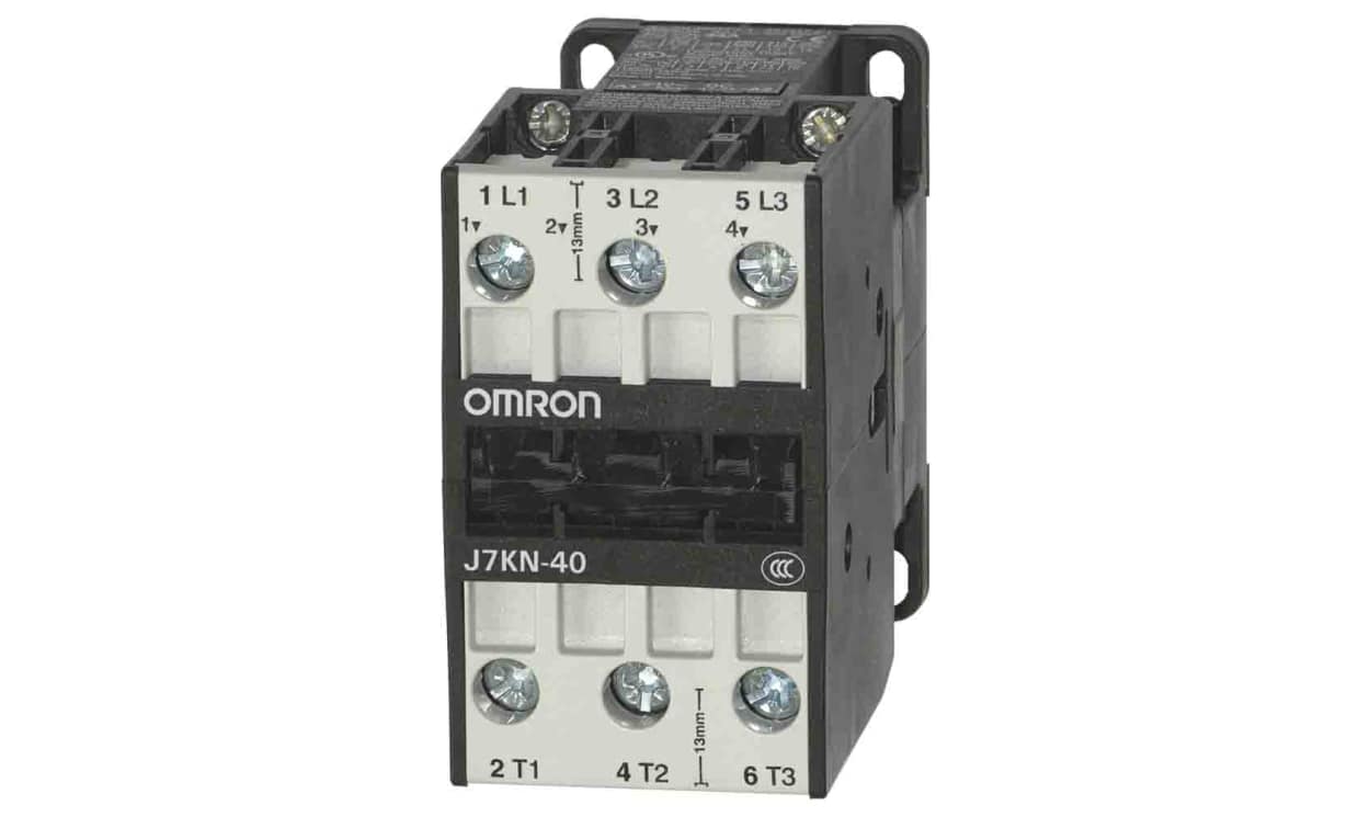 Omron J7KN-40 230, Contactor, 230 VAC Coil, 3-Pole, 40 A, 18.5 kW, 3NO