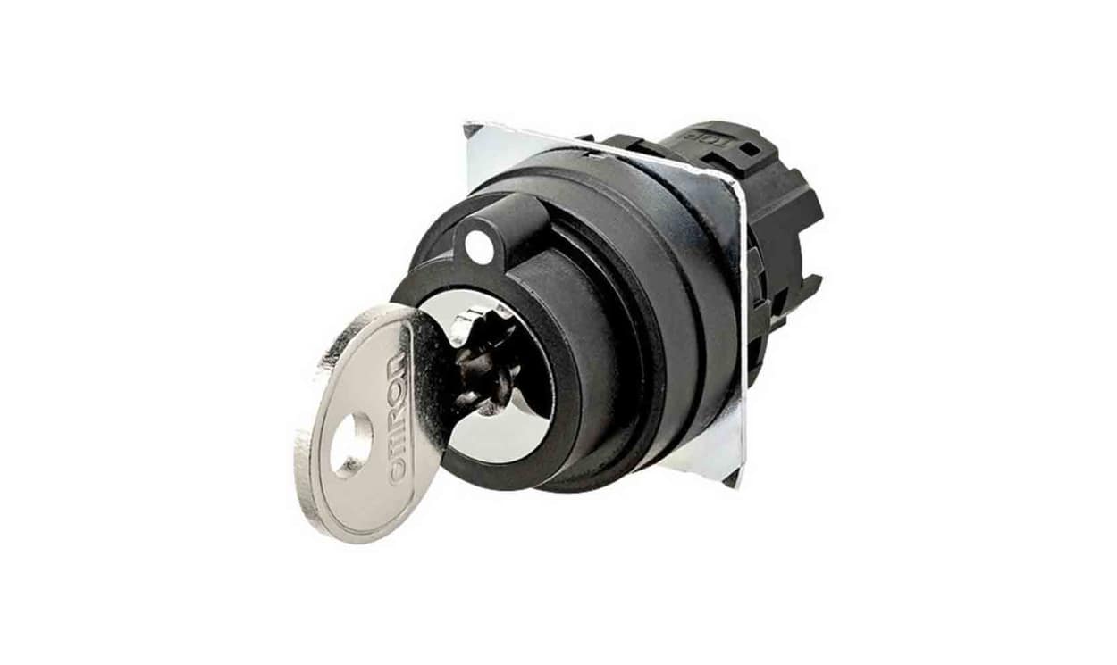 Omron A22NZ-3BM-01AA, A22NK 3-position Key Switch Head, 22mm Cutout