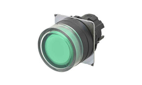 Omron A22NZ-BGM-TGA, A22NZ Series Illuminated Push Button Switch, Momentary, 22mm Cutout, Green LED, IP66