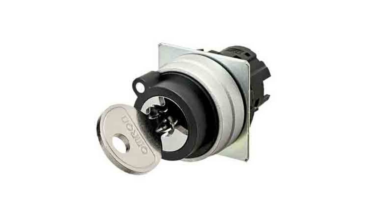 Omron A22NZ-2MM-01AA, A22NZ 2-position Key Switch Head, Manual Return, 22mm Cutout