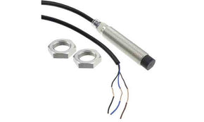 Omron E2B-M12LN08-WP-C1 2M, Inductive Threaded Barrel Proximity Sensor, M12, 8 mm Detection, NPN NO, 10 → 30 V dc