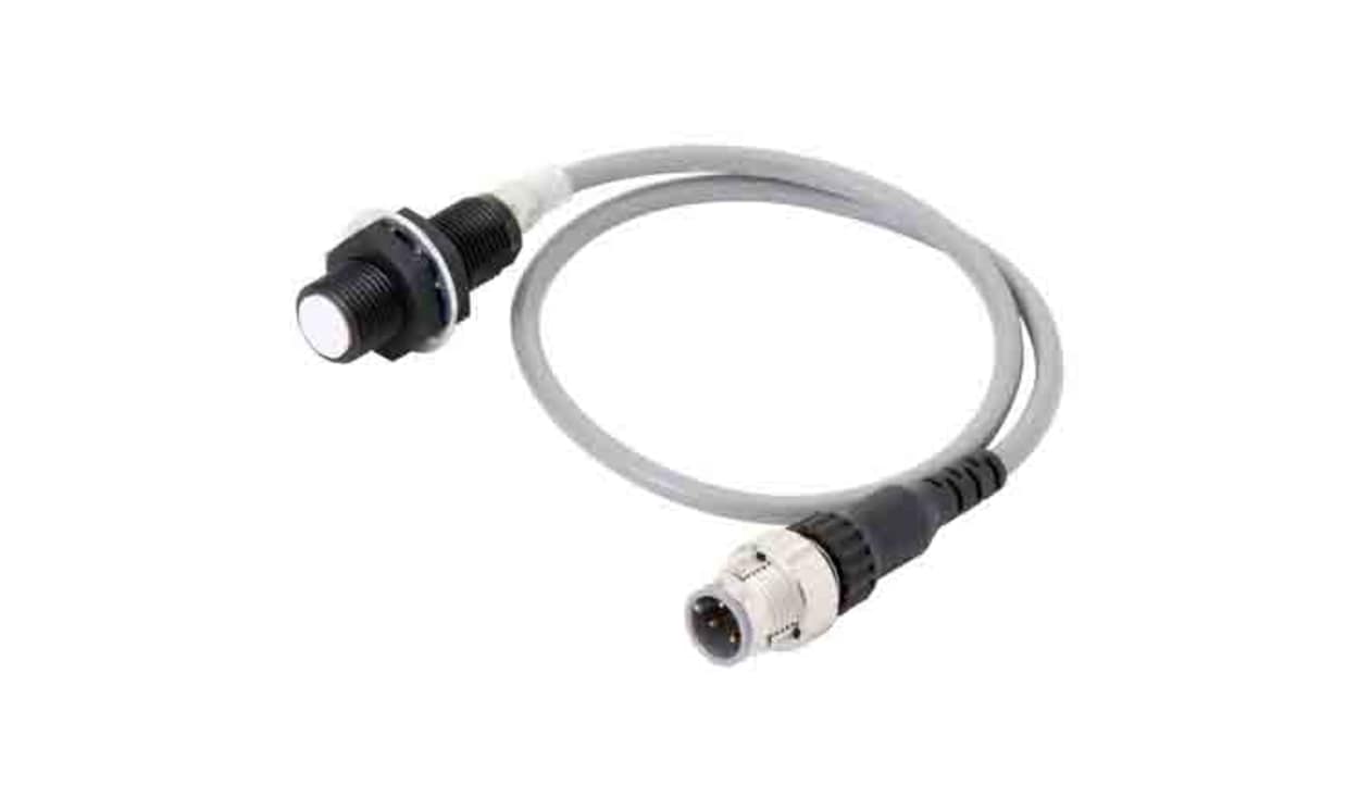Omron E2EQ-X3D1G-M1GJ-T 0.3M, Inductive Threaded Barrel Proximity Sensor, M12, 3 mm Detection, 2-Wire NO, 10 → 30 V dc