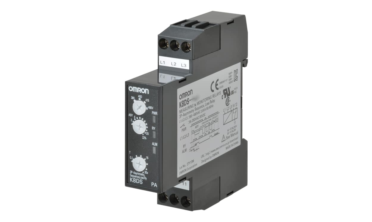 Omron K8DS-PA2, Phase Monitoring Relay, 3 Phase, SPDT