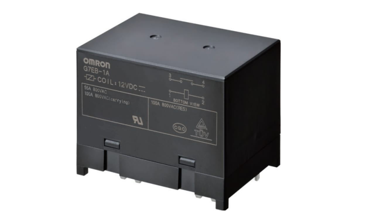 Omron G7EB-1A DC24, PCB Mount Non-Latching Relay, 24V dc Coil, 100A Switching Current, SPST