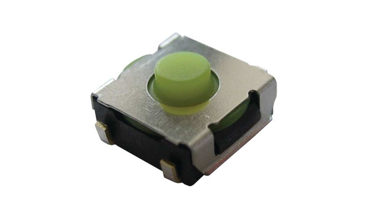 Omron B3SL-1002P, IP67 Green/Yellow Plunger Tactile Switch, SPST 50 mA 0.9mm Surface Mount