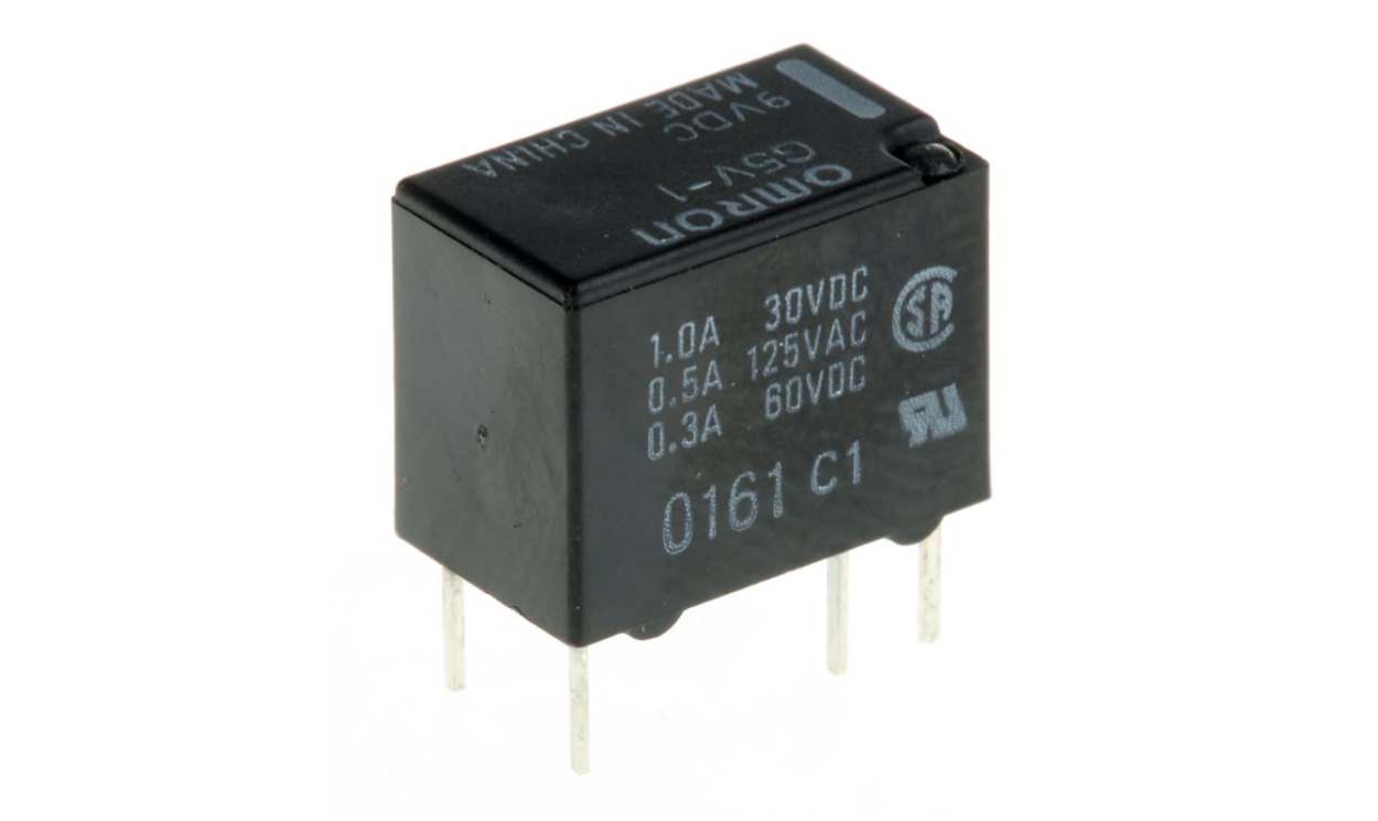 Omron G5V-1 DC9, PCB Mount Relay, 9V dc Coil, 1A Switching Current, SPDT