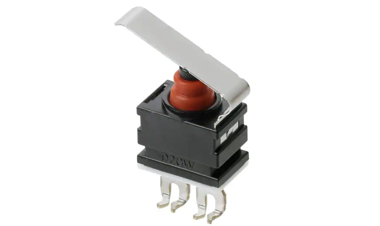 Omron D2GW-A13H, Hinge Lever Subminiature Micro Switch, PCB Straight Terminal, 1 mA, SPST, IP67