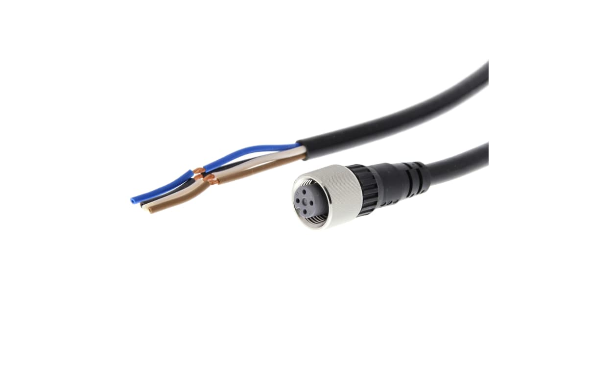 Omron XS2F-E421-D80-E, Straight Female M12 to Unterminated Sensor Actuator Cable, 2m