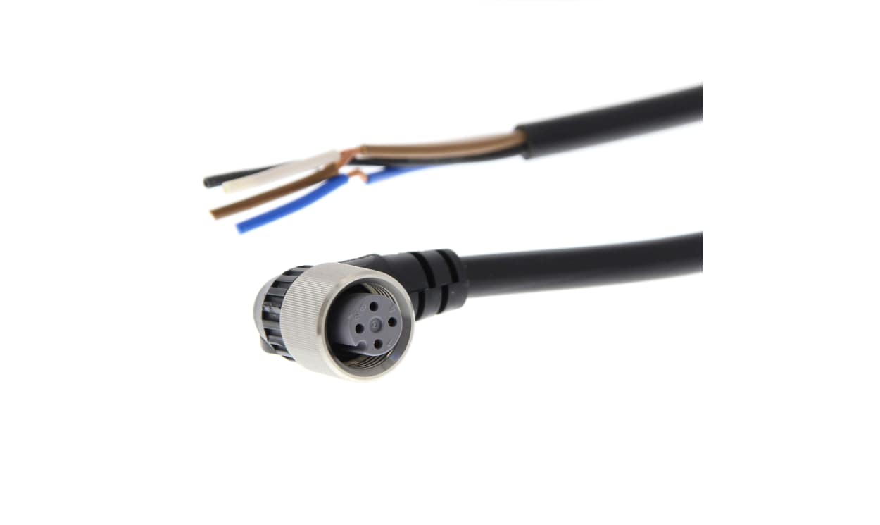 Omron XS2F-E422-D80-E, Right Angle Female M12 to Unterminated Sensor Actuator Cable, 2m