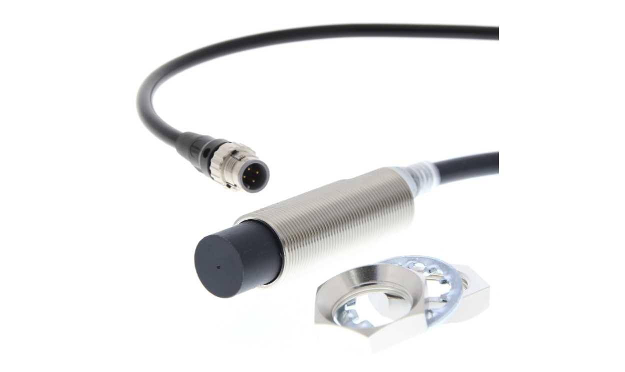 Omron E2E-X20MD1L18-M1TGJ-T 0.3M, Inductive Threaded Barrel Proximity Sensor, M18, 20 mm Detection, 2-Wire NO, 10 → 30 V dc