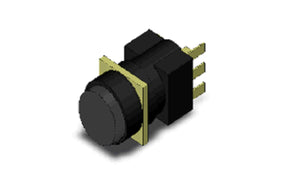 Omron A165-TBM-1, A16 Series Push Button Switch, Momentary, Panel Mount, SPDT, Black LED, 250V ac, IP65