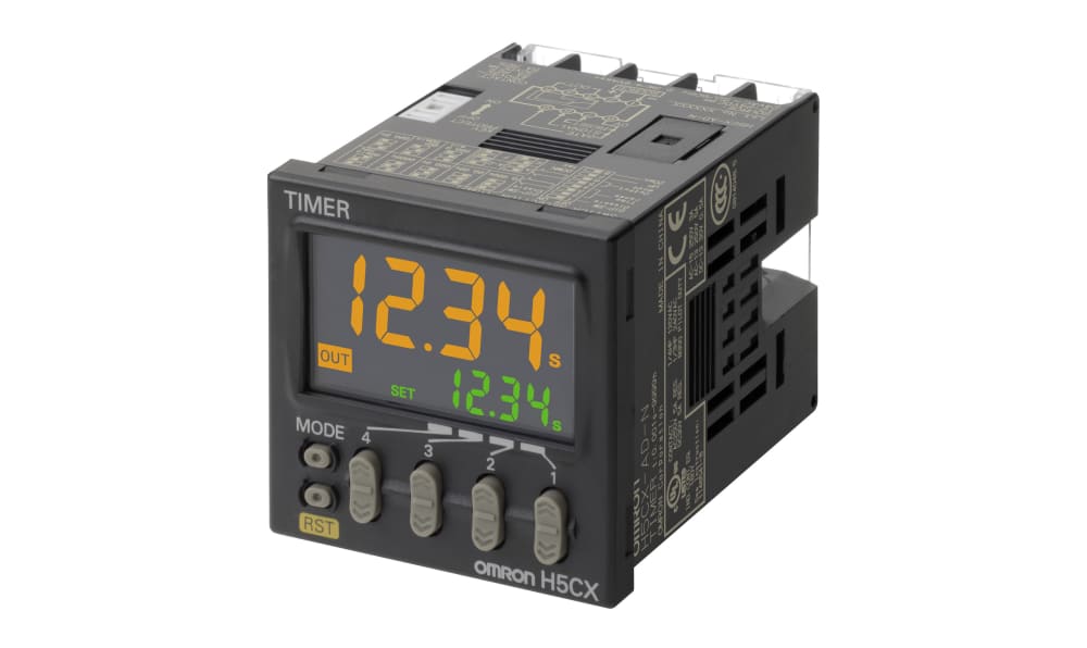 Omron H5CX-A11SD-N, H5CX Series Panel Mount Timer Relay, 12 → 24V ac/dc, 1-Contact, 0.001 s → 9999h, SPST
