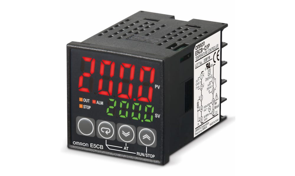 Omron E5CB-Q1P 100-240 VAC, E5CB Panel Mount PID Temperature Controller, 48 x 48mm, 1 Output SSR, Solid State Relay, Logic, 100 → 240 V ac