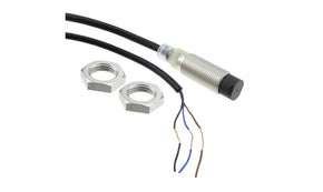 Omron E2B-M12KN08-WP-B1 2M, Inductive Threaded Barrel Proximity Sensor, M12, 8 mm Detection, PNP NO, 12 → 24 V dc