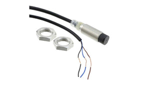Omron E2B-M12KN08-WP-C1 2M, Inductive Threaded Barrel Proximity Sensor, M12, 8 mm Detection, NPN NO, 12 → 24 V dc