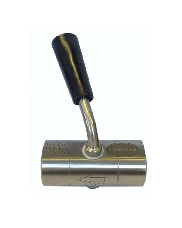 Brannan 39/084/9 | Stainless Steel Pressure Gauge Cock | SS316, 1/2 in Female x Female BSP, With Vent Hole - generaltechuae