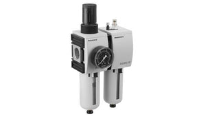 AVENTICS R412009298 G 3/4 Filter Regulator Lubricator, Semi Automatic Drain, 5μm Filtration Size - With Pressure Gauge