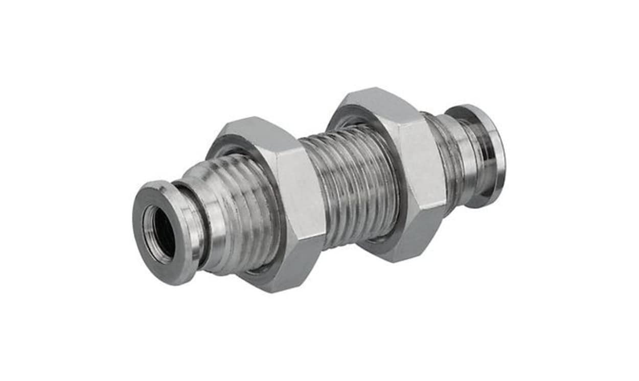 AVENTICS 1823391640 QR2-S-RSM Series Bulkhead, Push In 10 mm to Push In 10 mm, Push-in Connection Style, R412005054