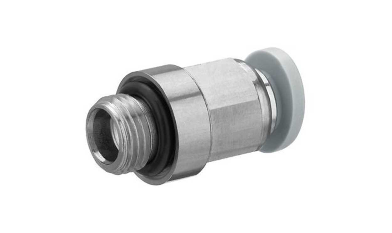 AVENTICS R412005006 QR1-S-RPN Series Straight Fitting, G 1/2 to Push In 16 mm, Threaded-to-Tube Connection Style