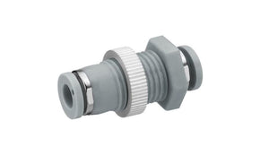 AVENTICS R412005052 QR1-S-RSC Series Bulkhead, Push In 6 mm to Push In 6 mm, Push-in Connection Style