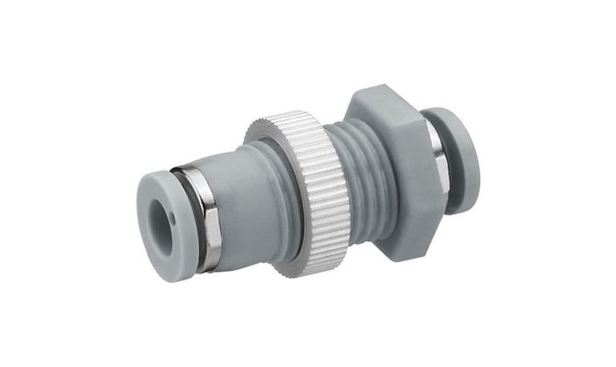AVENTICS R412005054 QR1-S-RSC Series Bulkhead, Push In 10 mm to Push In 10 mm, Push-in Connection Style