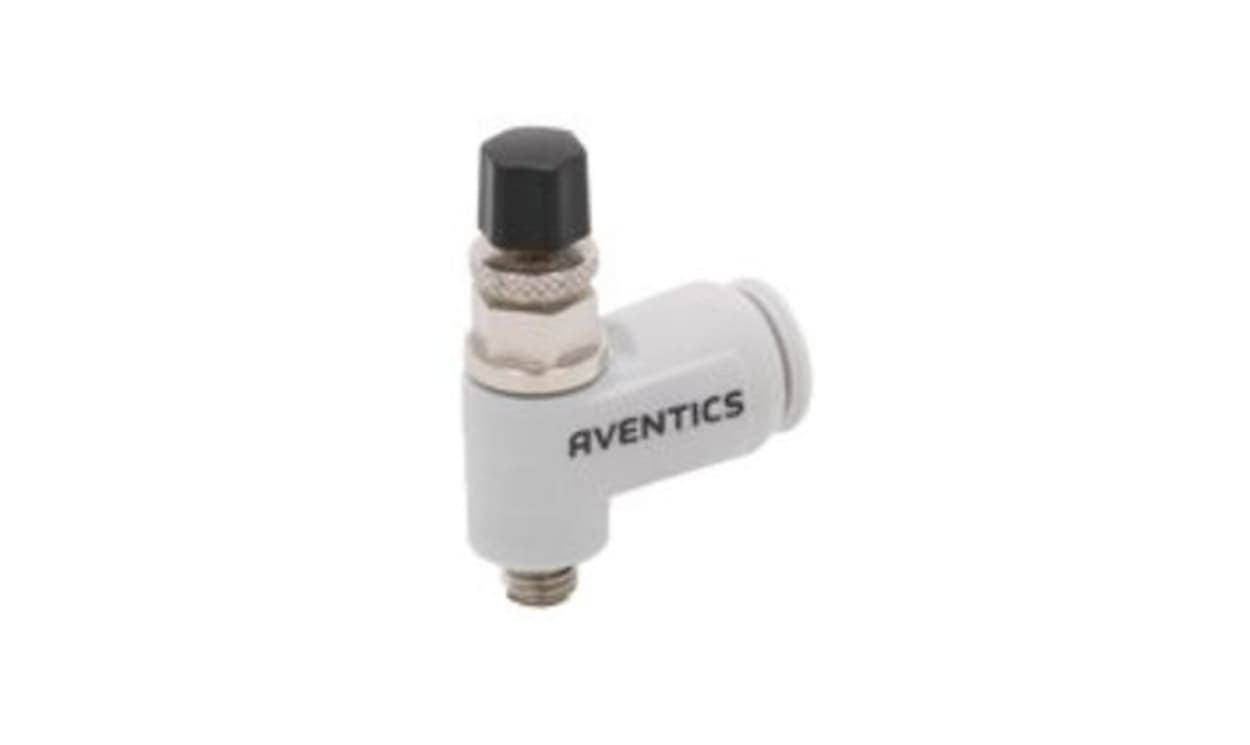 AVENTICS 0821200129 CC04 Series Tube Flow Valve, 6mm Tube Inlet Port x M5 Male Outlet Port