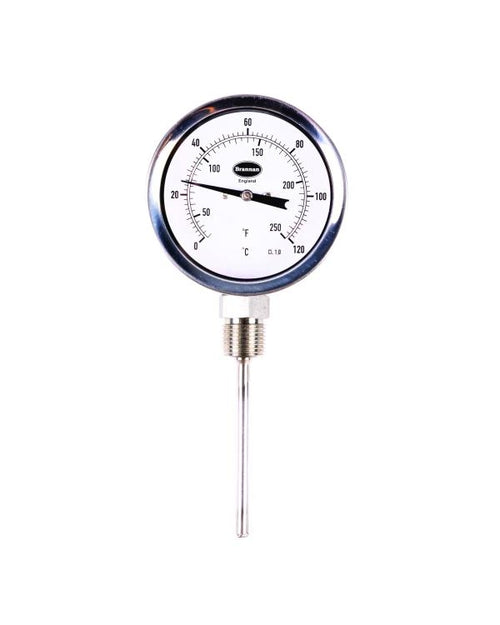 Brannan BT030 | Industrial Stainless Steel Bimetal Thermometer | Class 2, 63 to 150 mm Dial - generaltechuae