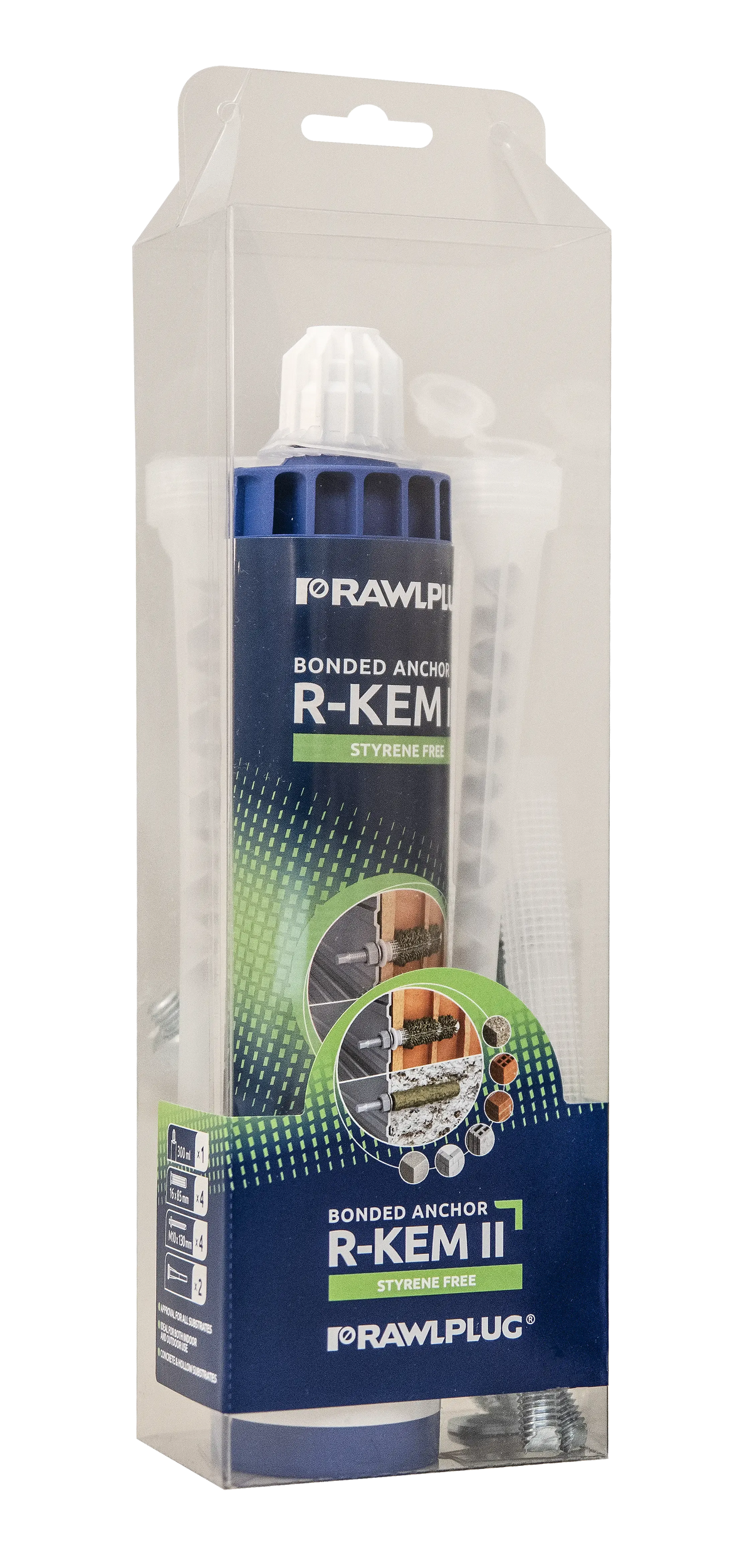 Rawlplug R-KEM-II300SETFR | R-KEM-II Polyester Bonded Anchor Set, FR Label | 175 ml, 11 pieces - generaltechuae