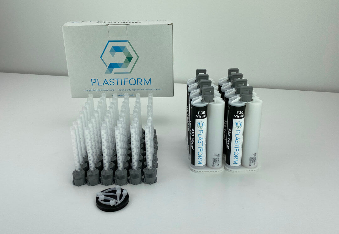 Plastiform CA-F30V-8 | F30 Visual Surface Finish Compound | 8 x 50 ml Cartridges, 30 Shore A, Black - generaltechuae