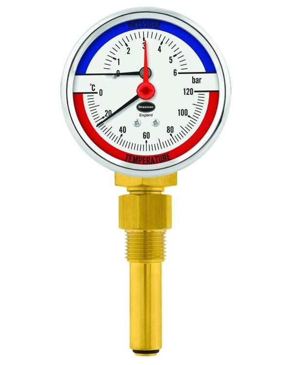 Brannan 35/616/1 | Combined Thermometer & Altitude Gauge | 0 to +120 °C, 0 to 45 metres, Back Entry - generaltechuae