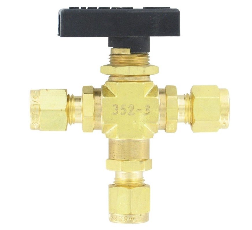Dwyer Instruments 3MSV-BF340 | Compact 3-way ball valve | Brass | 3/8" female NPT | 6.35 mm orifice - generaltechuae