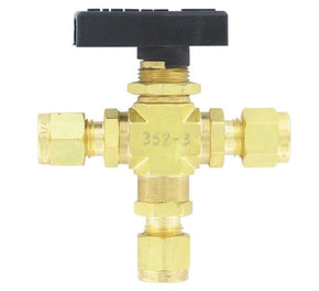 Dwyer Instruments 3MSV-SF450 | Compact 3-way ball valve | 316SS | 1/2" female NPT | 11.10 mm orifice