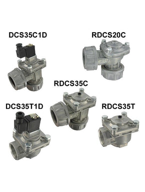 Dwyer Instruments DCS25C3D | 1" diaphragm valve | Integrated coil | Coupling connection | 24 VDC DIN electrical connection