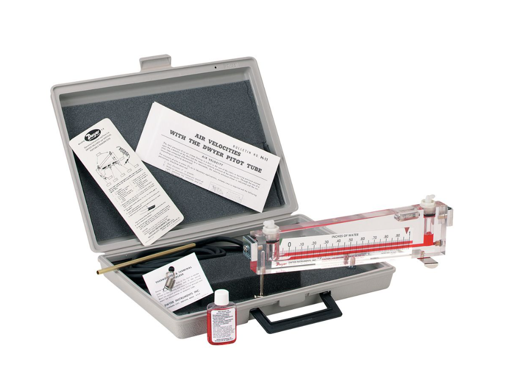 Dwyer Instruments 100.5 | Solid plastic portable gage | Range .10-0-1.0" w.c. | .01 Minor div. | 8-1/4" Scale | Plastic carrying case - generaltechuae