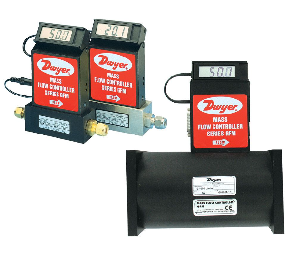 Dwyer Instruments GFM-2108 | Gas mass flow meter | Range 0-2 LPM. Specified flow Range is for an equivalent flow of nitrogen at 70°F (21°C) @ 760 mm Hg | 1/4" compression fitting - generaltechuae